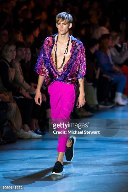 Presley Gerber walks the runway during the Prabal Gurung fashion show during New York Fashion Week: The Shows at Gallery I at Spring Studios on...