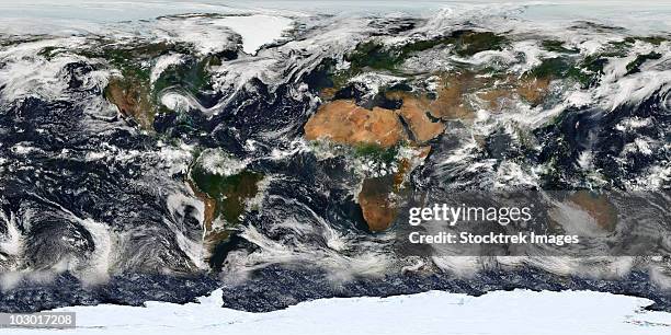 detailed satellite view of earth. - weather map stock pictures, royalty-free photos & images