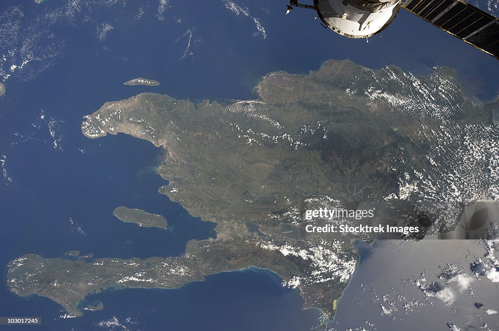 A view of the Caribbean island of Hispaniola from the International Space Station.