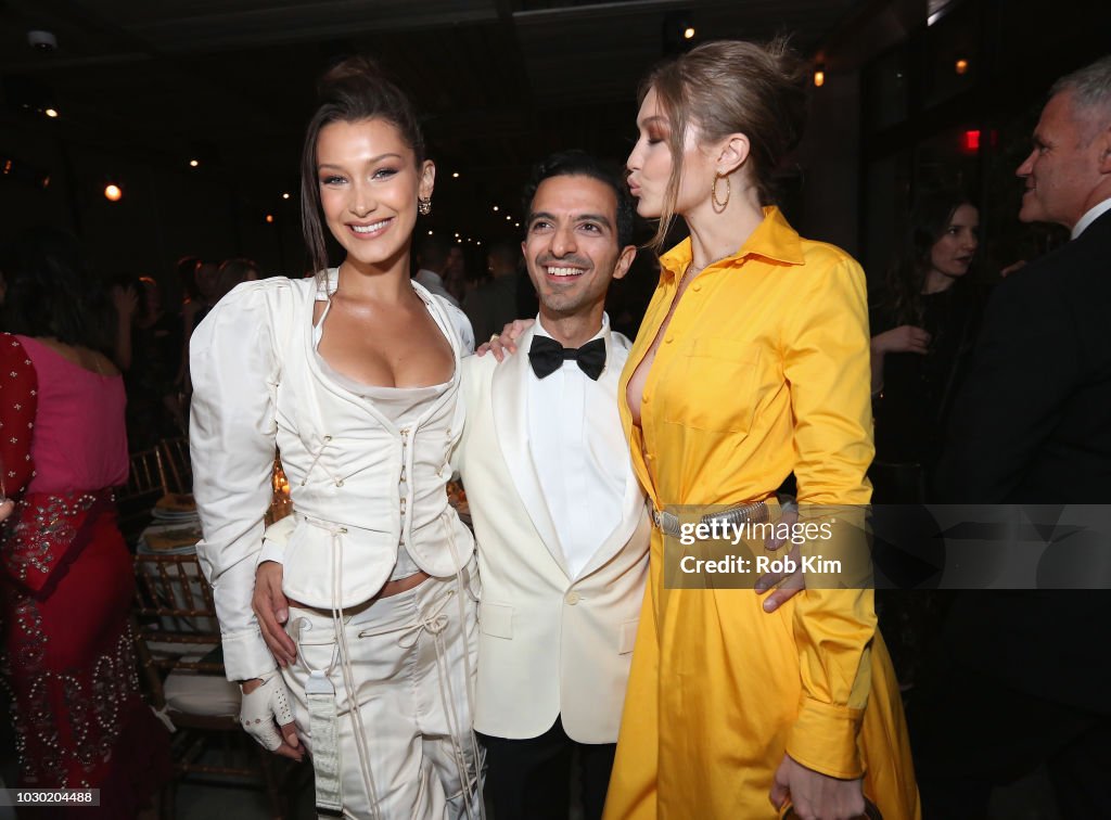 Bella Hadid, Imran Amed and Gigi Hadid attend the #BoF500 gala dinner
