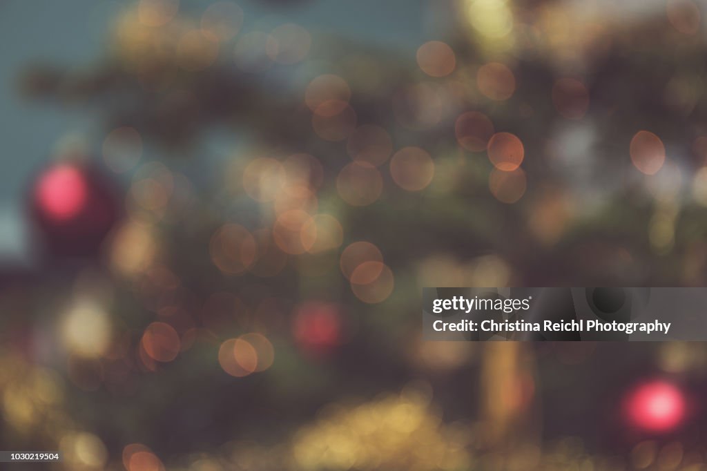 Bokeh image of Christmas tree