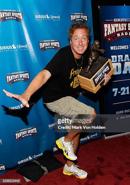 Sirius XM host Scott Ferrall attends the SIRIUS XM Radio celebrity fantasy football draft at Hard Rock Cafe - Times Square on July 21, 2010 in New...
