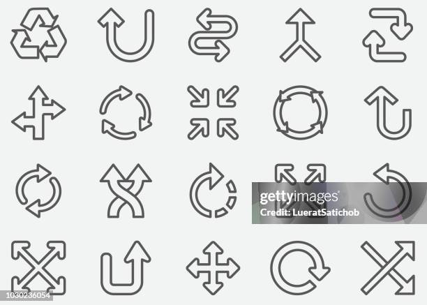 arrow sign line icons - same direction stock illustrations
