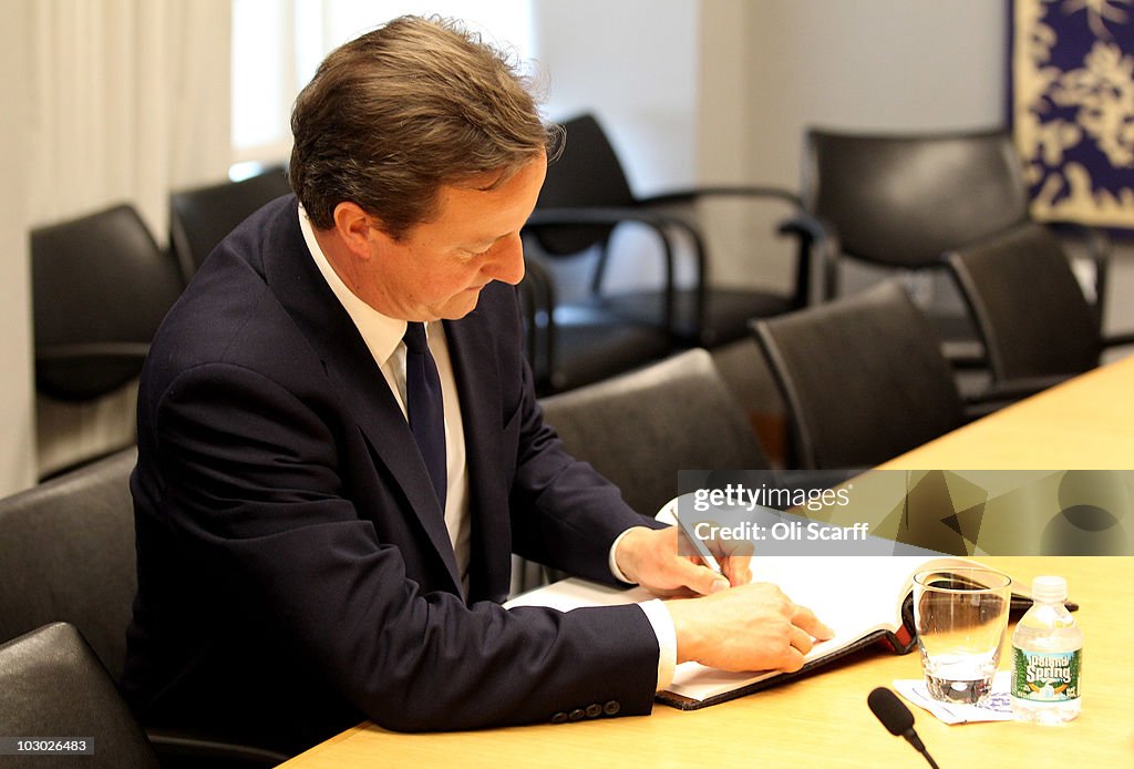 UK Prime Minister David Cameron Meets With UN Secretary General Ban Ki-Moon