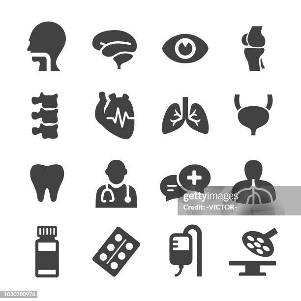 stockillustraties, clipart, cartoons en iconen met gezondheidszorg en geneeskunde icons - acme serie - long