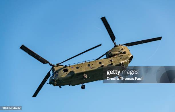 raf chinook helicopter flying - chinook stock pictures, royalty-free photos & images