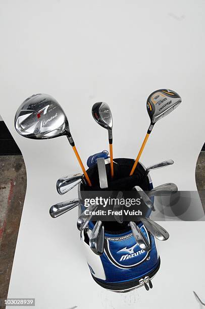 Arnold Palmer Invitational: Studio shot of Mizuno golf bag and clubs of Jonathan Byrd on Tuesday before tournament at Bay Hill Club & Lodge. Orlando,...