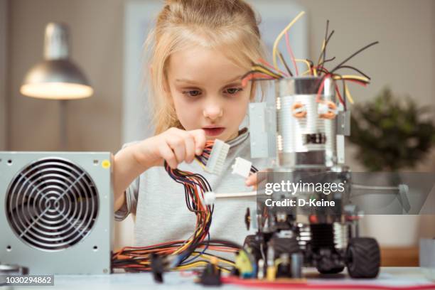 engineer - small smart girl stock pictures, royalty-free photos & images