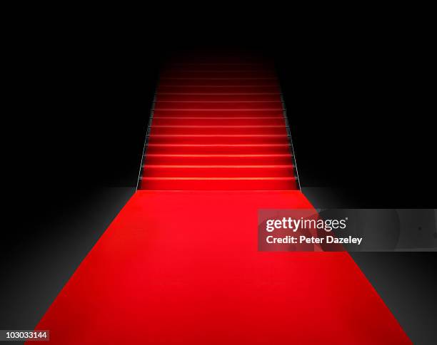 red carpet event - red carpet stairs stock pictures, royalty-free photos & images