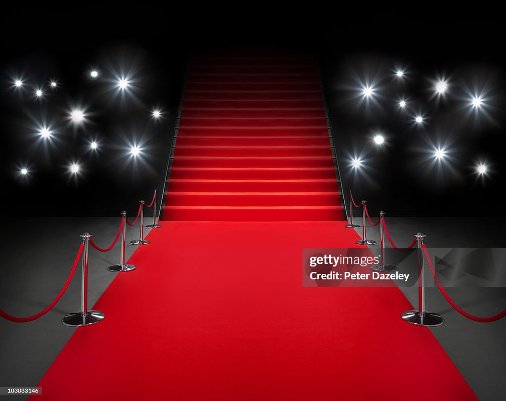 Red carpet event with flash photography