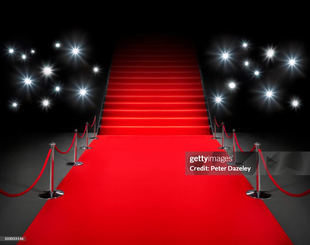 Red carpet event with flash photography