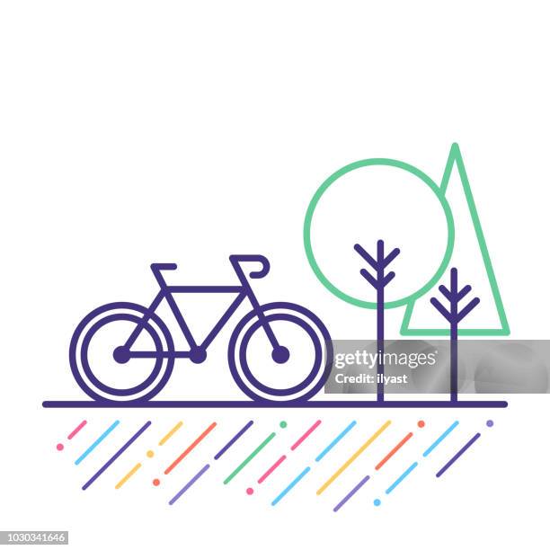 cycling line icon - extreme sports icon stock illustrations