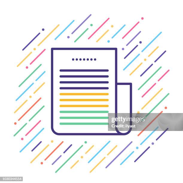 paper report line icon - excel file stock illustrations