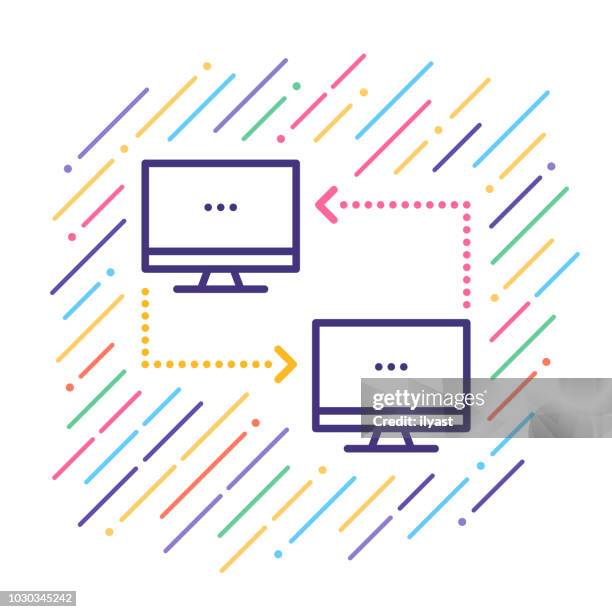 local network line icon - abstract network connection stock illustrations