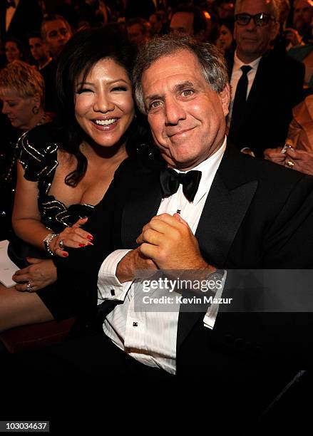 Julie Chen and Les Moonves in the audience at the 64th Annual Tony Awards at Radio City Music Hall on June 13, 2010 in New York City.