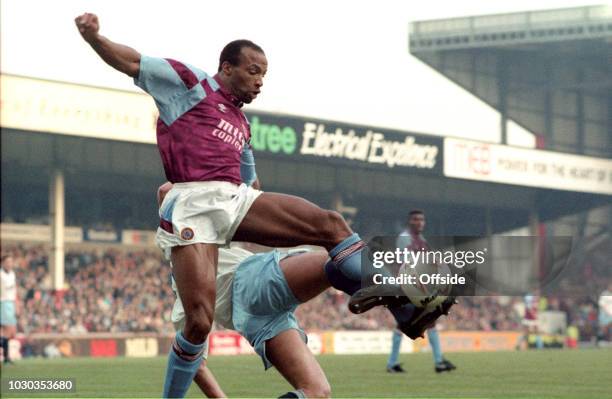 December 1991 - Football League Division One - Aston Villa v Manchester City - Cyrille Regis of Aston Villa -