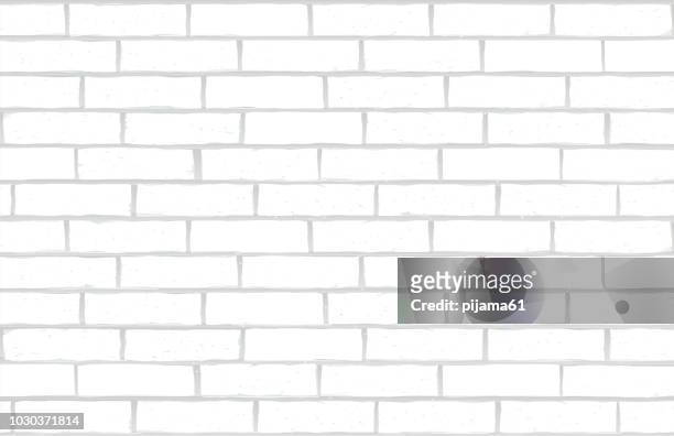 white brick wall  - brick pattern stock-grafiken, -clipart, -cartoons und -symbole