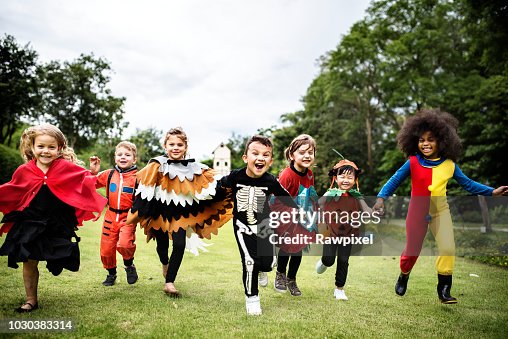 Little kids at a Halloween party Little kids at a Halloween party