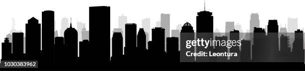 boston skyline (all buildings are moveable and complete) - boston skyline stock illustrations