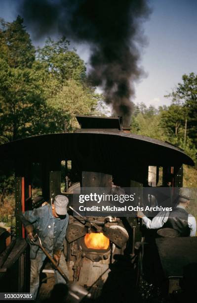 Vintage narrow guage steam engine on the East Tennessee & Western North Carolina railway running the 65 miles between Johnson City, Tennessee and...