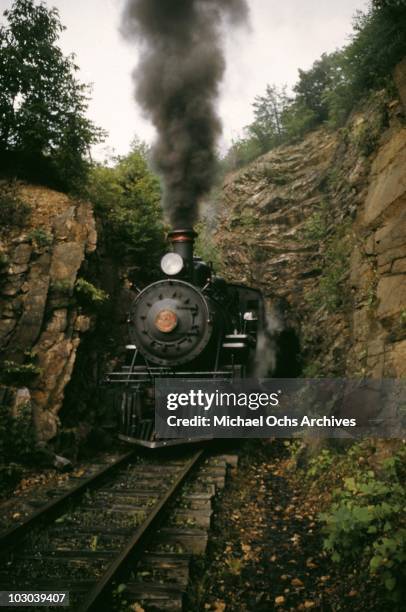 Vintage narrow guage steam engine on the East Tennessee & Western North Carolina railway running the 65 miles between Johnson City, Tennessee and...