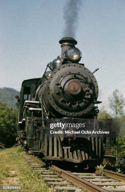 Vintage narrow guage steam engine on the East Tennessee & Western North Carolina railway running the 65 miles between Johnson City, Tennessee and...