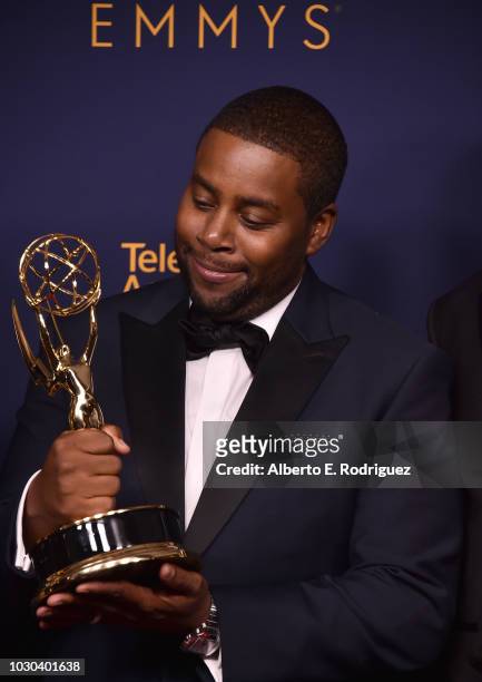 Kenan Thompson poses in the press room during the 2018 Creative Arts Emmys at Microsoft Theater on September 9, 2018 in Los Angeles, California.