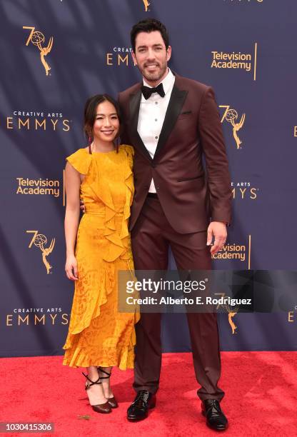 Drew Scott and Linda Phan attends the 2018 Creative Arts Emmys Day 2 at Microsoft Theater on September 9, 2018 in Los Angeles, California.
