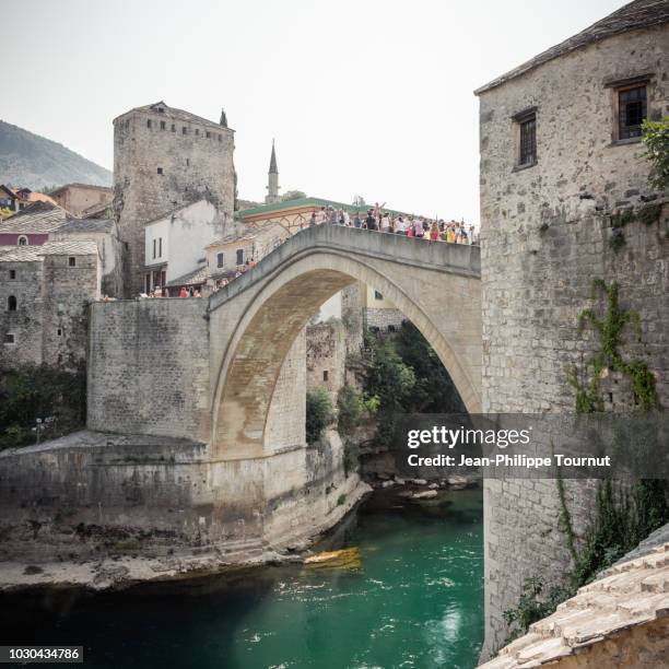 stari most, the old bridge of mostar, bosnia and herzegovina - mostar stock pictures, royalty-free photos & images