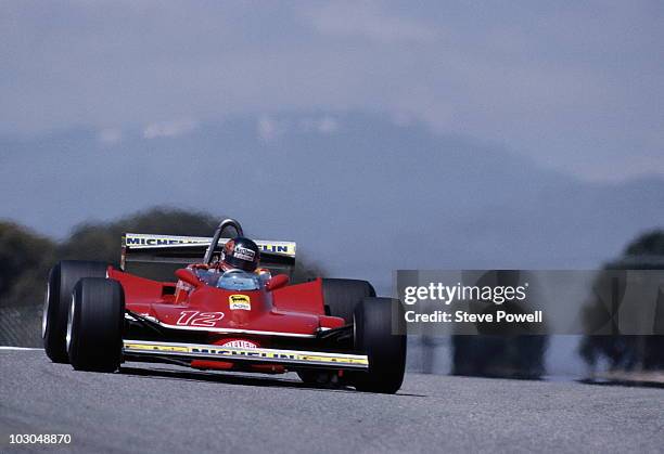 Gilles Villeneuve drives the Scuderia Ferrari 312T4 during the Spanish Grand Prix on 29 April 1979 at the Circuito del Jarama near Madrid, Spain.