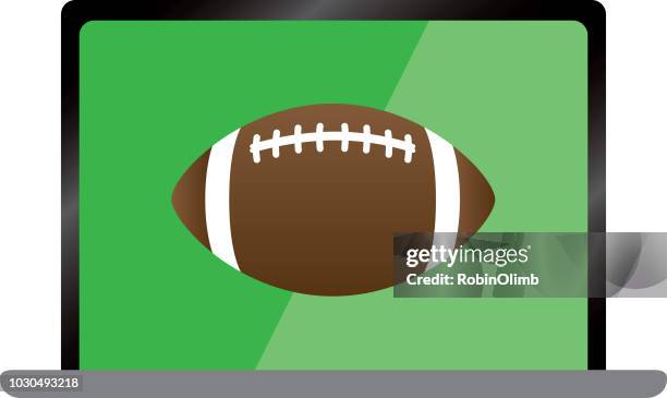 football laptop - american football on screen stock illustrations