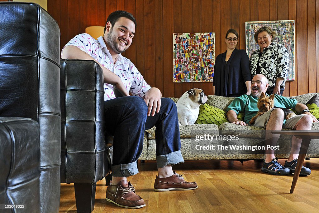 Patrick Naughten, in his family's winning mid-century house, winner of the Post's Mad Men design contest, in Silver Spring, Maryland.