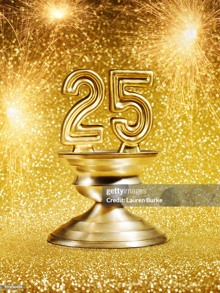 Gold Number 25 Trophy