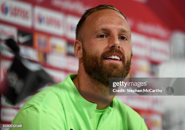 Wroclaw , Poland - 10 September 2018; David Meyler during a Republic of Ireland press conference at Municipal Stadium in Wrocaw, Poland.