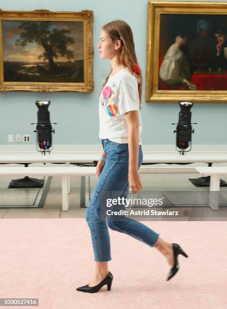 Models rehearse for TRESemme At Carolina Herrera during New York Fashion Week on September 10, 2018 in New York City.