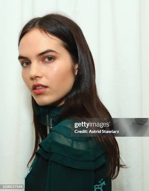 Models pose backstage for TRESemme At Carolina Herrera during New York Fashion Week on September 10, 2018 in New York City.