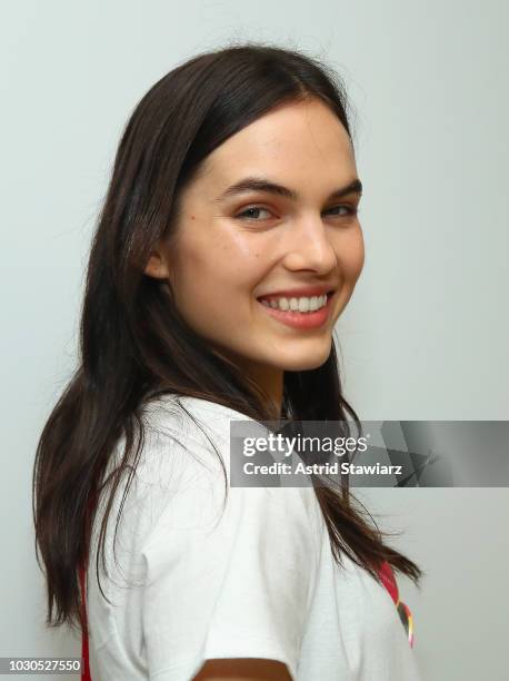 Models pose backstage for TRESemme At Carolina Herrera during New York Fashion Week on September 10, 2018 in New York City.