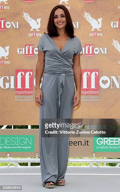 Actress Ambra Angiolini attends a photocall during Giffoni Experience 2010 on July 23, 2010 in Giffoni Valle Piana, Italy.