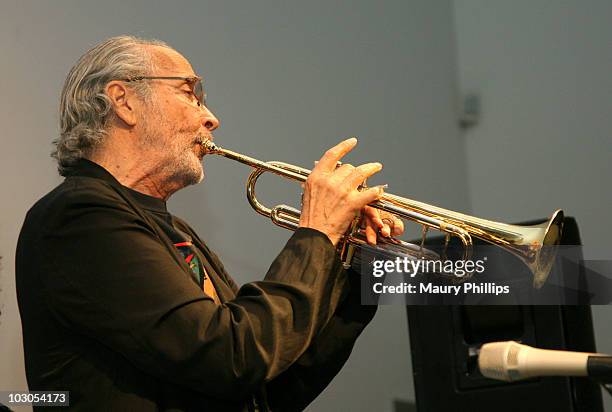 Herb Alpert performs during his Black Totems Exhibition and book signing on July 22, 2010 in Los Angeles, California.