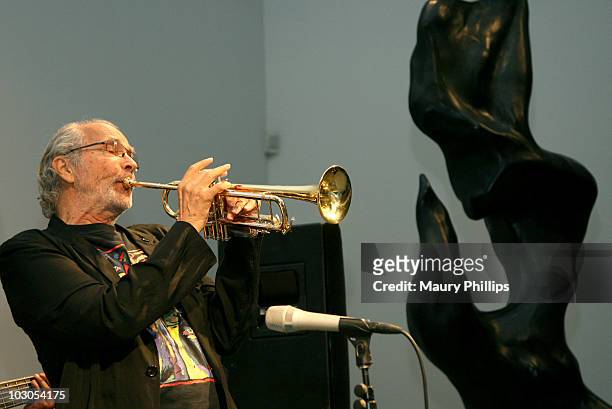 Herb Alpert performs during his Black Totems Exhibition and book signing on July 22, 2010 in Los Angeles, California.