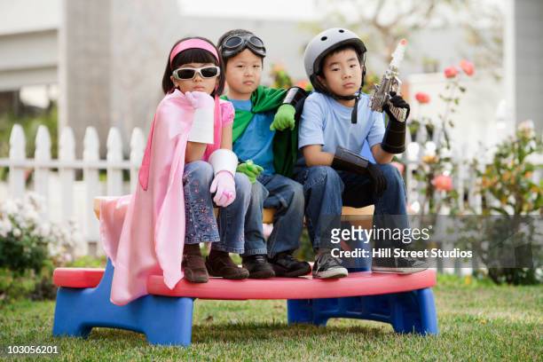 Korean children in superhero costumes