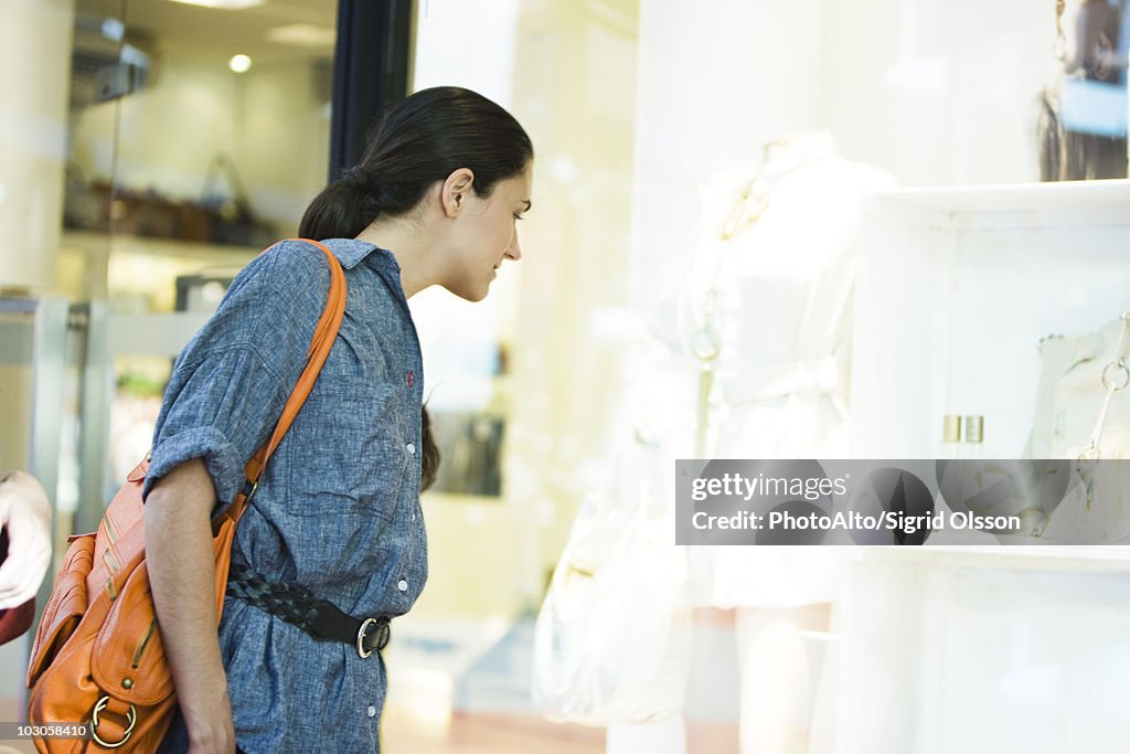 Woman window shopping