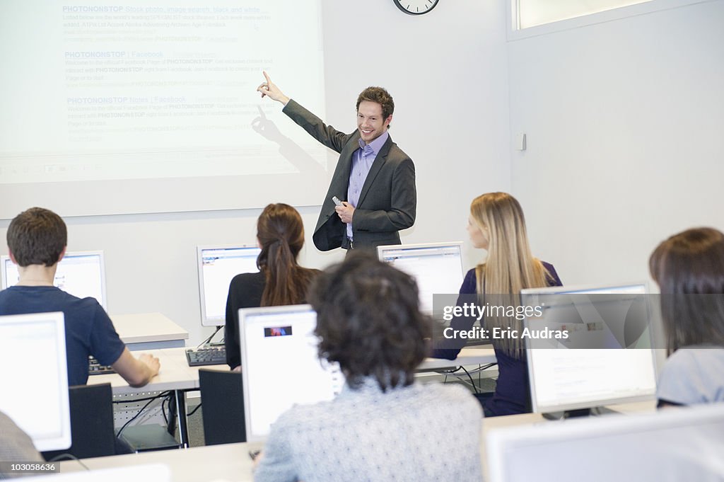 Business executives in a training class