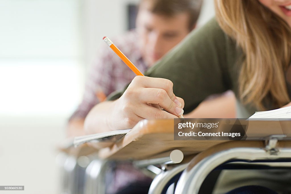 Studious female high school student