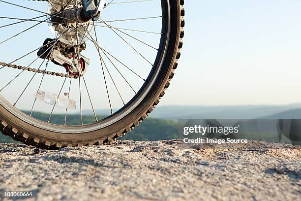 bike wheel, close up - autoreifen natur stock-fotos und bilder