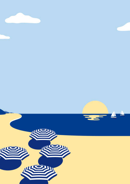 summer beach scene background - beach stock illustrations