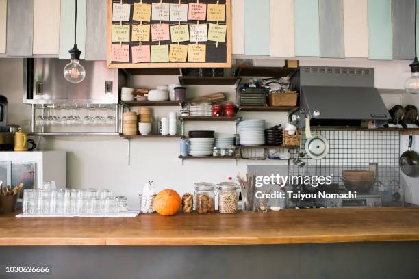 vegan restaurants - kitchen counter stock pictures, royalty-free photos & images