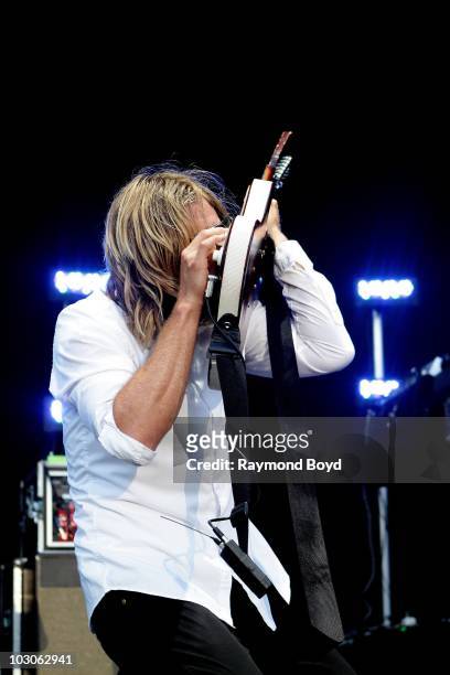 Singer and guitarist John Foreman of Switchfoot performs at Charter One Pavilion at Northerly Island in Chicago, Illinois on July 20, 2010.