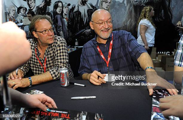 Make-up specialist Greg Nicotero and producer Frank Darabont attend AMC's "The Walking Dead" during Comic-Con 2010 at San Diego Convention Center on...