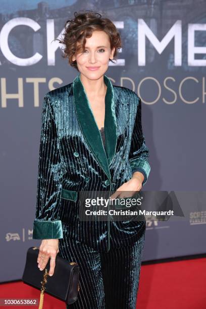 Peri Baumeister attends the 'Macki Messer - Brechts Dreigroschenfilm' premiere at Zoo Palast on September 10, 2018 in Berlin, Germany.